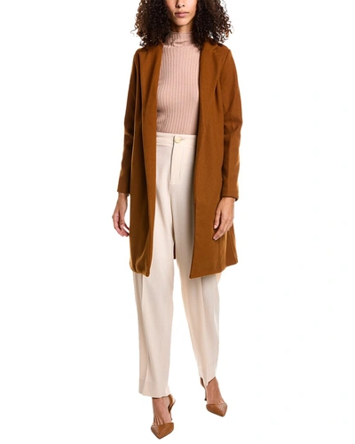 Shop Avantlook Open Front Coat In Brown