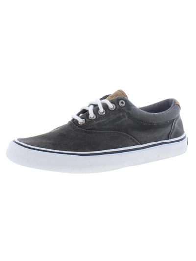 Shop Sperry Striper Ii Cvo Mens Canvas Lace-up Sneakers In Black