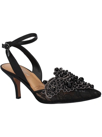 Shop J. Reneé Desdemona Womens Satin Embellished Slingback Heels In Black