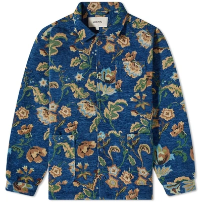 Shop Kestin Men's Ormiston Shirt Jacket In Navy Jacquard In Multi