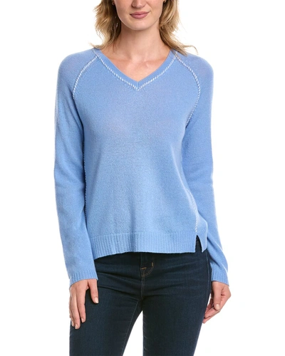 Shop Alashan Cashmere Hannah Whipstitch Cashmere Sweater In Blue