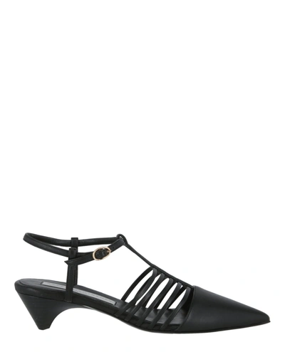 Shop Stella Mccartney Cage Pointed-toe Pumps In Black