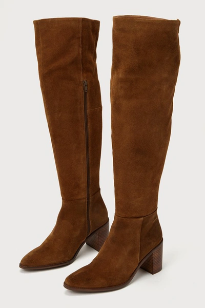 Shop Seychelles Gifted Cognac Suede Leather Over-the-knee Boots In Brown