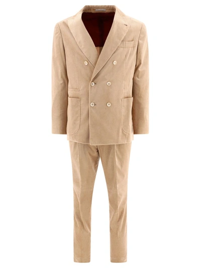 Shop Brunello Cucinelli Corduroy Suit In Beige