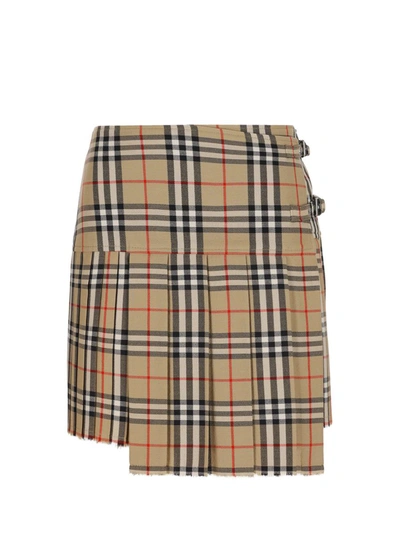 Shop Burberry Skirts In Beige