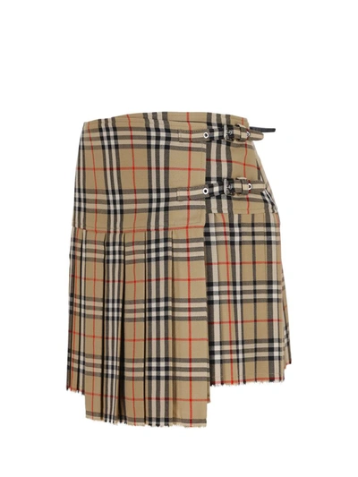 Shop Burberry Skirts In Beige