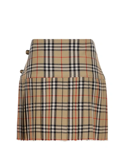 Shop Burberry Skirts In Beige