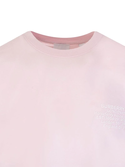 Shop Burberry T-shirts And Polos In Pale Pink