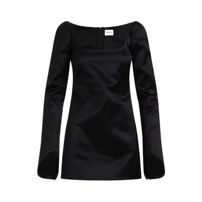 Shop Khaite Tate Mini Dress In Black