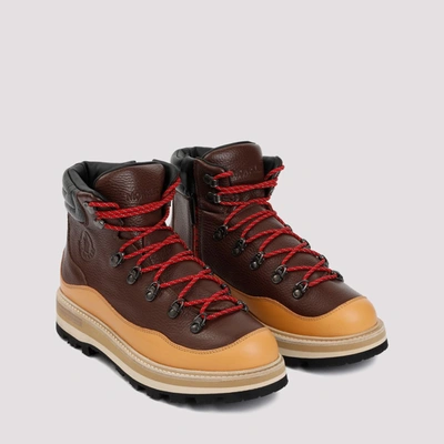 Shop Moncler Peka Trek Boots Shoes In Brown