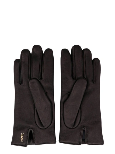 Shop Saint Laurent Gloves In Black