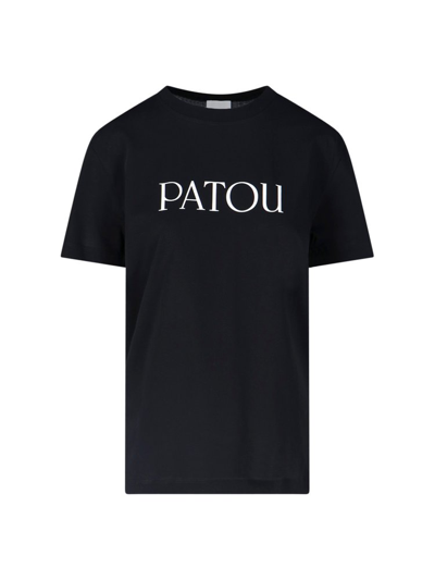Shop Patou Logo Printed Crewneck T In Black