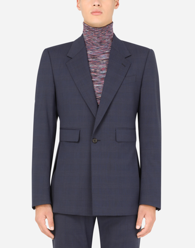 Shop Dolce & Gabbana Stretch Glen Plaid Wool Sicilia-fit Suit In Multicolor
