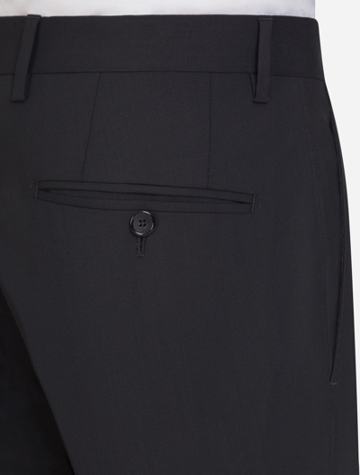 Shop Dolce & Gabbana Trousers In Stretch Wool In Black