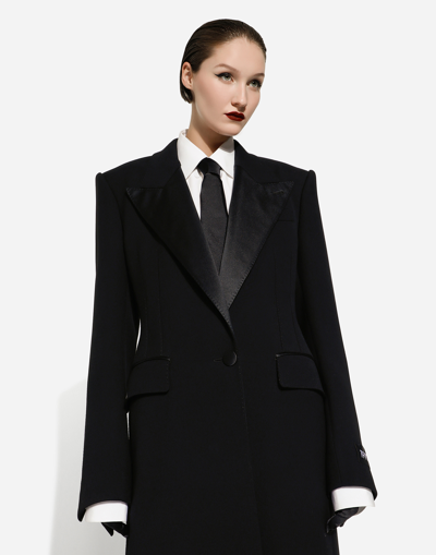 Dolce & Gabbana Black Slim Single-breasted Coat In Wool Blend