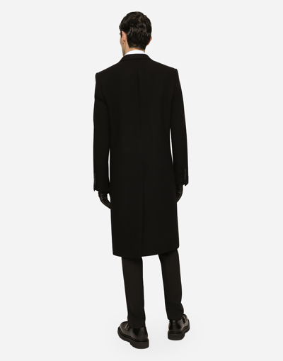 Shop Dolce & Gabbana Single-breasted Wool Coat In Black