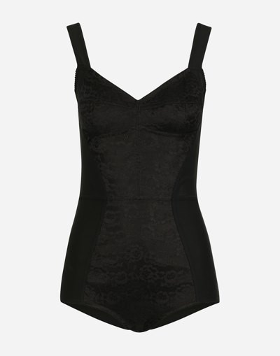 Shop Dolce & Gabbana Corset Bodysuit In Black