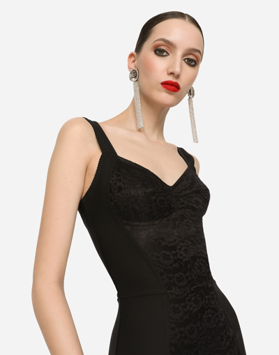Shop Dolce & Gabbana Corset Bodysuit In Black