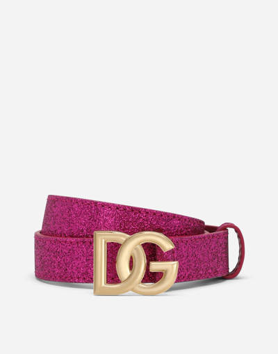 Dolce & Gabbana Dg Logo Belt In Fuchsia