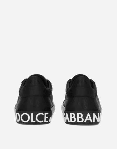 Shop Dolce & Gabbana Cordura Portofino Vintage Sneakers In Black