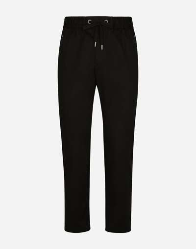 Shop Dolce & Gabbana Stretch Cotton Jogging Pants With Tag In Black