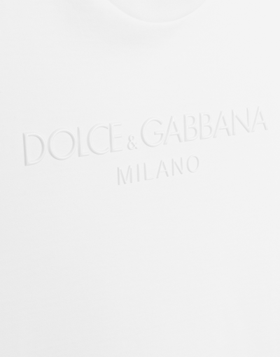 Shop Dolce & Gabbana Round-neck T-shirt With Dolce&gabbana Print In White