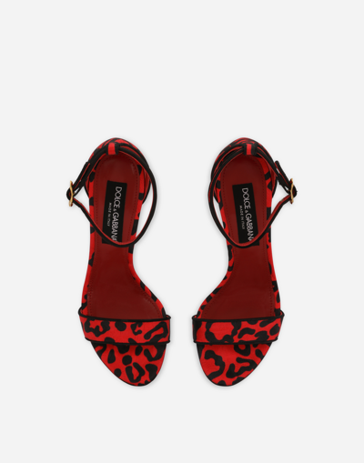 Shop Dolce & Gabbana Leopard-print Brocade Sandals With Baroque Dg Detail In Multicolor