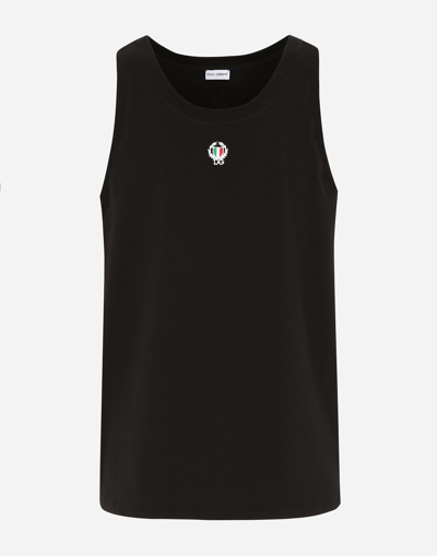 Dolce & Gabbana Canotta Con Patch In Black