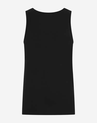 Dolce & Gabbana Canotta Con Patch In Black