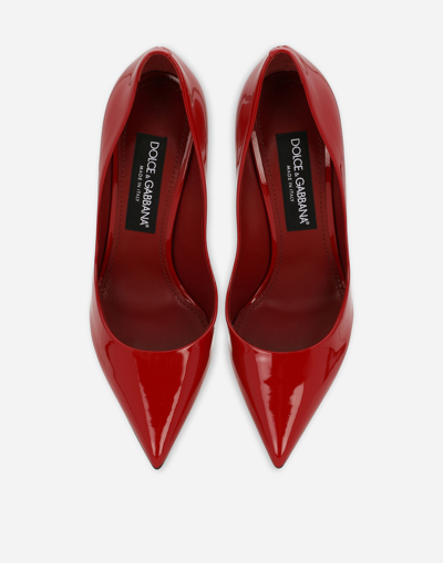 Shop Dolce & Gabbana Patent Leather Pumps In Orange