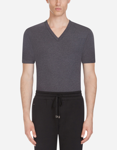 Shop Dolce & Gabbana T-shirt In Cotton In Grey