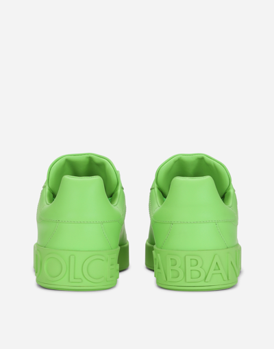 Dolce & Gabbana Low-top Sneakers Portofino Nappa Leather In Green