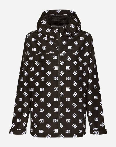 Dolce & Gabbana Monogram-print Zip-up Hoodie In Multicolor