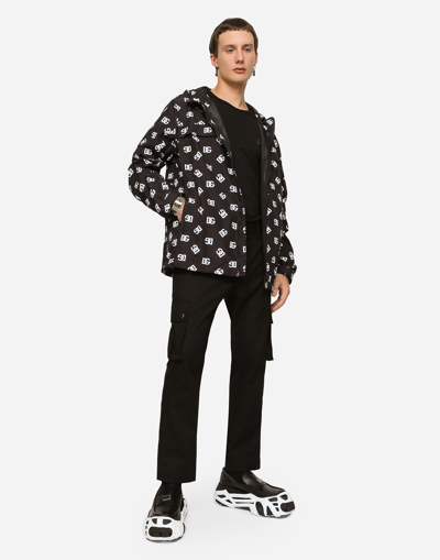 Dolce & Gabbana Monogram-print Zip-up Hoodie In Multicolor