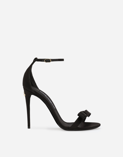 Shop Dolce & Gabbana Satin Sandals In Black