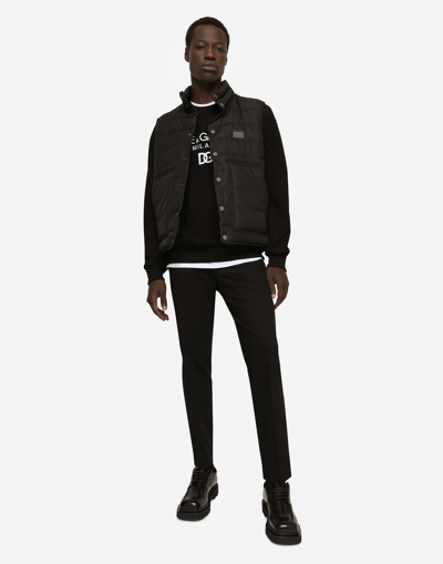 Dolce & Gabbana Black Padded Vest Jacket In Black