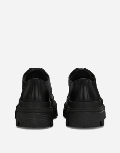 Dolce & Gabbana Platform Leather Derby Shoes In Black