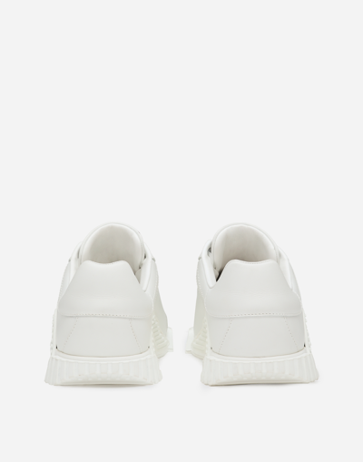 Shop Dolce & Gabbana Calfskin Ns1 Sneakers With Dg Logo In White