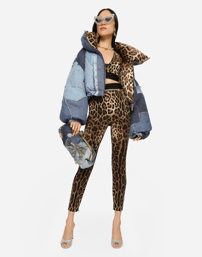 Shop Dolce & Gabbana Leopard-print Charmeuse Top In Animal Print
