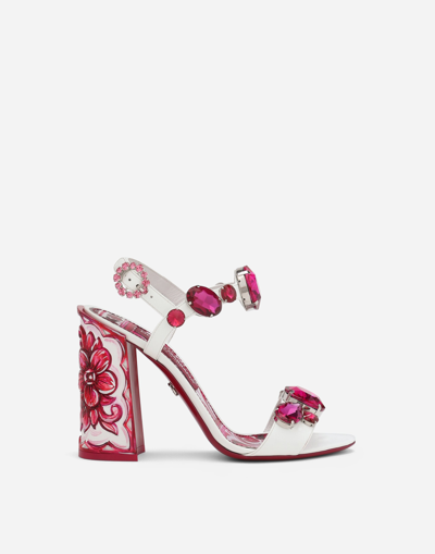 Dolce & Gabbana Keira Crystal Embellished Block Heel Platform Sandal In Multicolor
