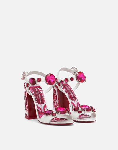 Dolce & Gabbana Keira Crystal Embellished Block Heel Platform Sandal In Multicolor
