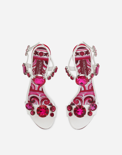 Dolce & Gabbana Keira Crystal Embellished Block Heel Platform Sandal In Multicolor