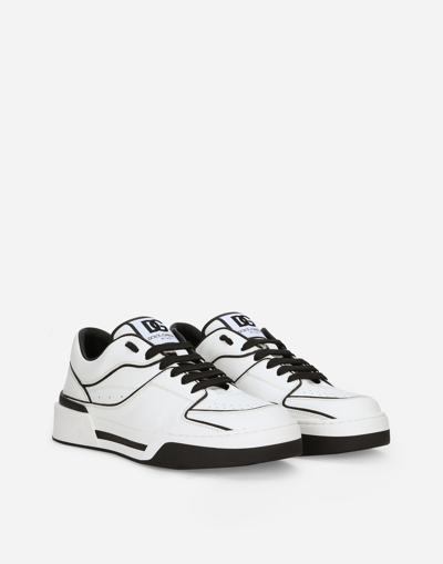 Dolce & Gabbana Two-tone Leather New Roma Sneakers In Multi