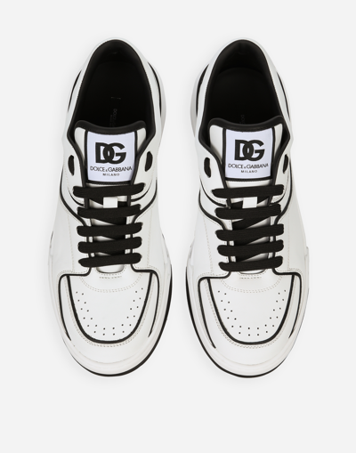 Dolce & Gabbana Two-tone Leather New Roma Sneakers In Multi