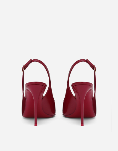 Dolce & Gabbana Polished Calfskin Slingbacks In Cyclamen