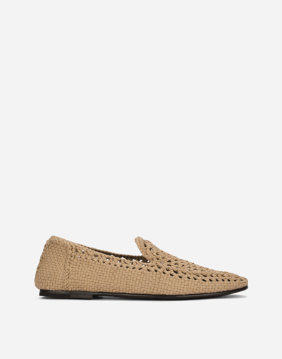 Shop Dolce & Gabbana Crochet Slippers In Brown