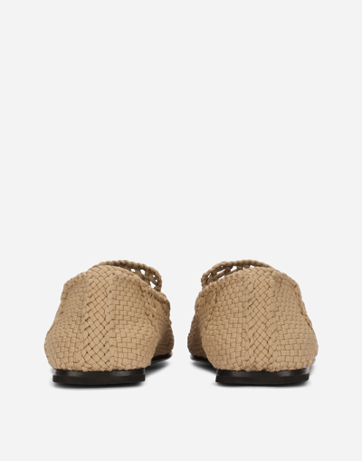 Shop Dolce & Gabbana Crochet Slippers In Brown