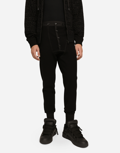 Shop Dolce & Gabbana Cotton Jogging Pants In Black