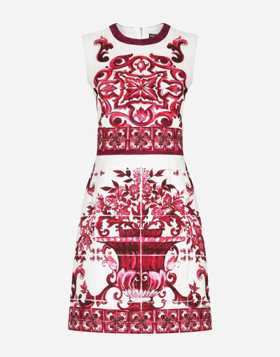Dolce & Gabbana Majolica-print Brocade Mini Dress In Multicoloured