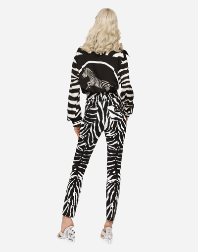 Shop Dolce & Gabbana Zebra-print Drill Pants In Animal Print